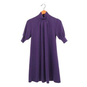 Autumn Cashmere Veronique Purple Mock Neck Maternity Sweater Dress L
